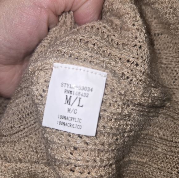 Becool Tan Knit Sweater Vest Size Medium/Large - Picture 14 of 15